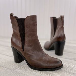 Donna Piu Brown Leather Heeled Chelsea Boots - sz 39